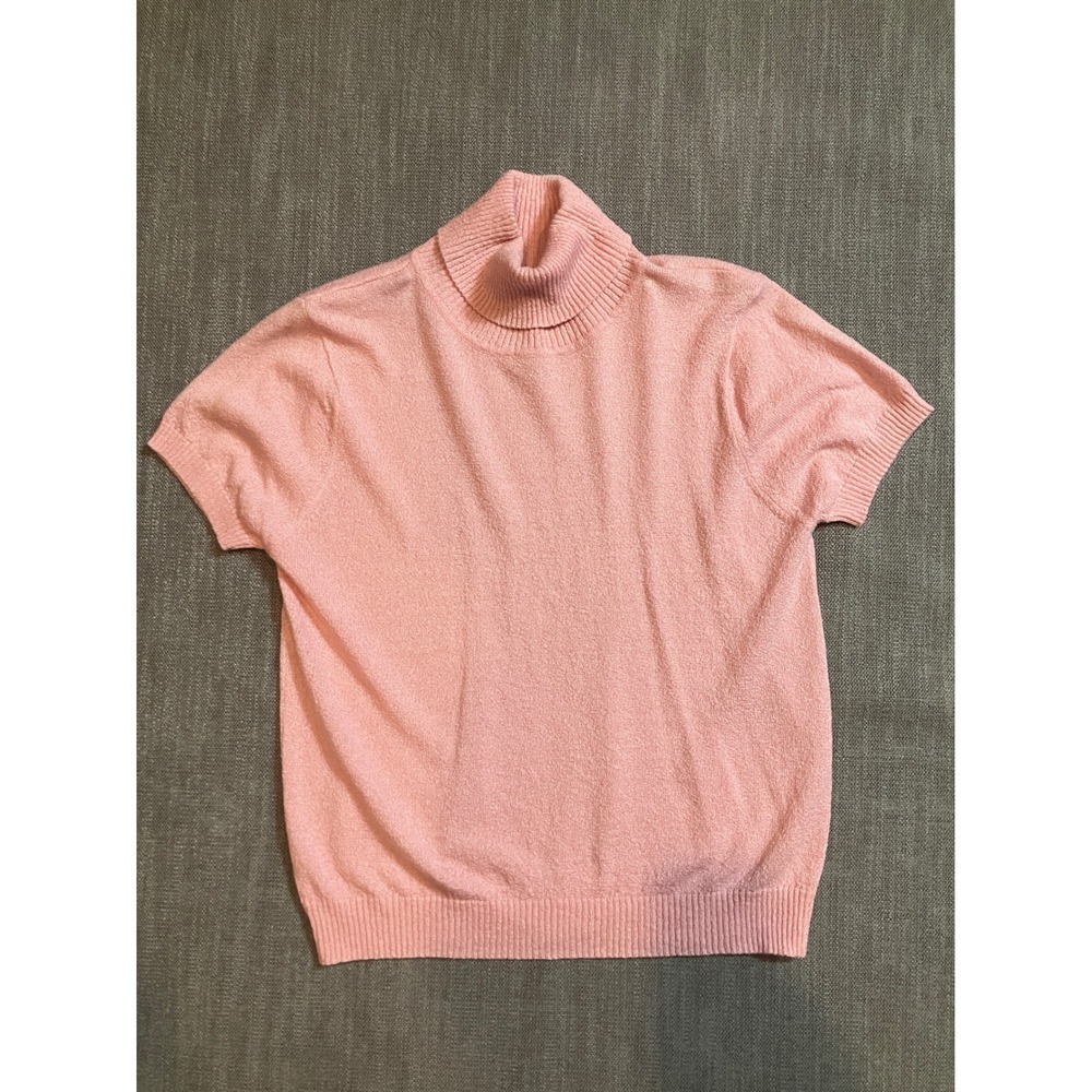 Paul‎ Harris Design Womens Pink Short Sleeve Turtleneck Sweater Knit Top Medium